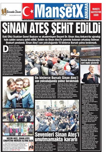 MansetX Gazetesi 12. yılı 330.'cu Ocak ayının Bursa ve Ankara sayısı sizlerle.