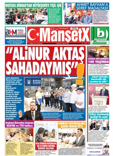ManşetX Gazetesi'nin 12. yıl Ankara ve Bursa'nın 335. Temmuz sayıları çıktı.