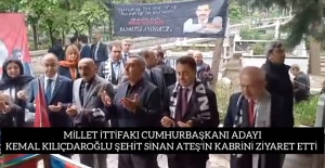 MİLLET İTTİFAKI CUMHURBAŞKANI ADAYI KEMAL KILIÇDAROĞLU, ŞEHİT SİNAN ATEŞ'İN KABRİNİ ZİYARET ETTİ